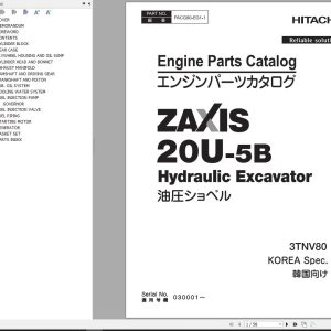 Hitachi Hydraulic Excavator ZX20U 5B Parts Catalog EN JP
