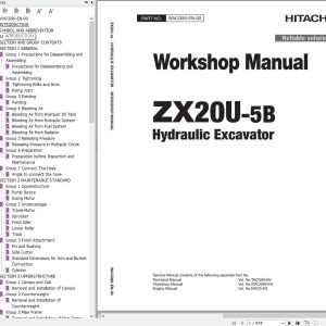 Hitachi Hydraulic Excavator ZX20U 5B Workshop Manual