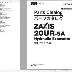 Hitachi Hydraulic Excavator ZX20UR 5A Parts Catalog EN JP
