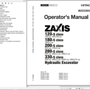 Hitachi Hydraulic Excavator ZX210 5B ZX210LC 5B Operators Manual ENMDCA 1 5