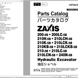 Hitachi Hydraulic Excavator ZX210 5B ZX210LC 5B Parts Catalog EN JP