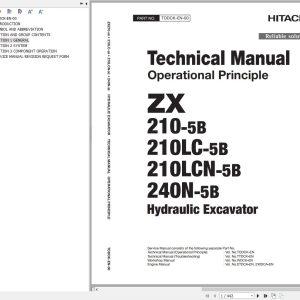 Hitachi Hydraulic Excavator ZX210 5B ZX210LC 5B ZX210LCN 5B Technical Manual