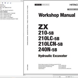 Hitachi Hydraulic Excavator ZX210 5B ZX210LC 5B ZX210LCN 5B Workshop Manual