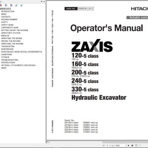 Hitachi Hydraulic Excavator ZX210LC 5A Operators Manual ENMDAK LA2 2