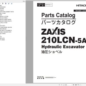 Hitachi Hydraulic Excavator ZX210LCH 5A ZX210LCN 5 Parts Catalog EN JP