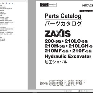 Hitachi Hydraulic Excavator ZX210LCH 5G Parts Catalog EN JP