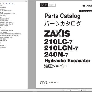 Hitachi Hydraulic Excavator ZX210LCN 7 ZX210LC 7 ZX240N 7 Parts Catalog EN JP