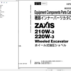 Hitachi Hydraulic Excavator ZX210W 3 Parts Catalog EN JP