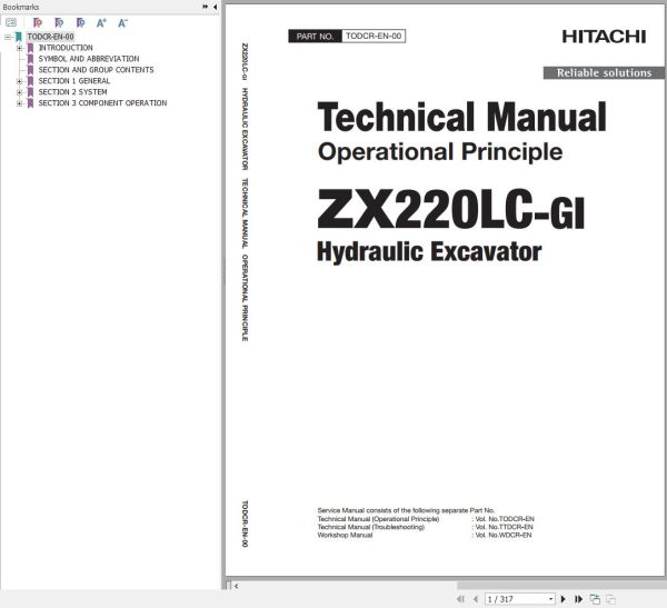 Hitachi Hydraulic Excavator ZX220LC GI Technical Manual