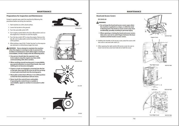 Hitachi Hydraulic Excavator ZX225US 5A ZX225USLC 5A Operators Manual ENMDAY 1 2 1