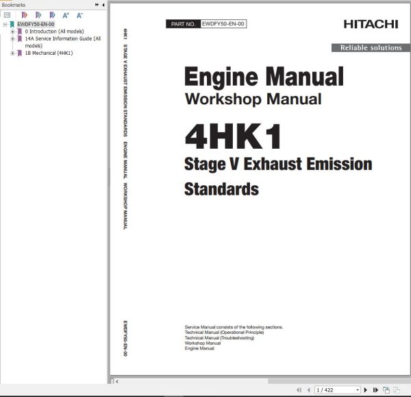 Hitachi Hydraulic Excavator ZX225USLC 7 Workshop Manual