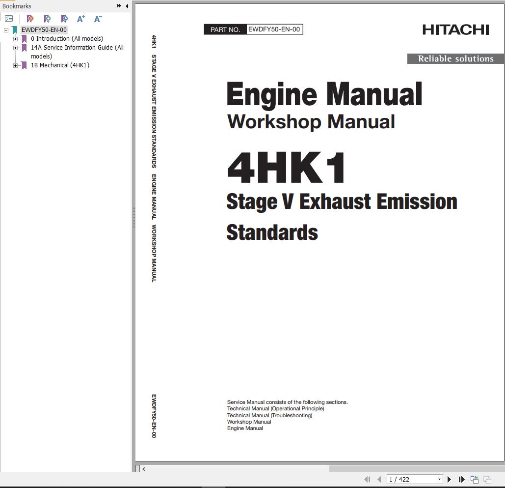 Hitachi Hydraulic Excavator ZX225USLC 7 Workshop Manual