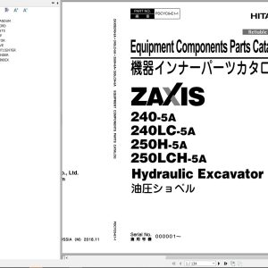 Hitachi Hydraulic Excavator ZX240 5A ZX240LC 5A Parts Catalog EN JP