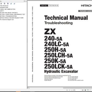 Hitachi Hydraulic Excavator ZX240 5A ZX240LC 5A Technical Manual