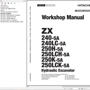 Hitachi Hydraulic Excavator ZX240 5A ZX240LC 5A Workshop Manual