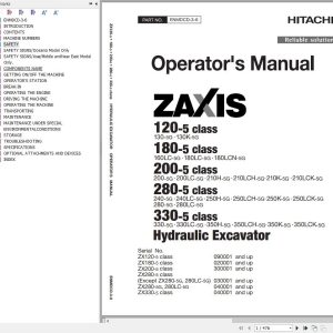 Hitachi Hydraulic Excavator ZX240 5G ZX240LC 5G Operators Manual