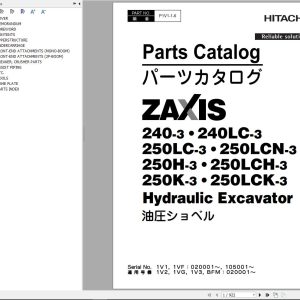 Hitachi Hydraulic Excavator ZX250H 3 Parts Catalog EN JP