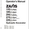 Hitachi Hydraulic Excavator ZX250LC 3 Operators Manual