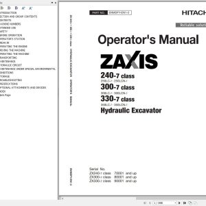 Hitachi Hydraulic Excavator ZX250LC 7 ZX250LCN 7 Operators Manual ENMDFY EN1 2