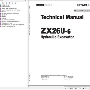 Hitachi Hydraulic Excavator ZX26U 6 Technical Manual TACK50 EN 00