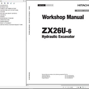 Hitachi Hydraulic Excavator ZX26U 6 Workshop Manual WACK50 EN 00