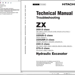 Hitachi Hydraulic Excavator ZX270 3 Technical Manual