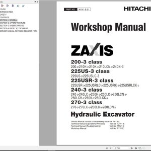 Hitachi Hydraulic Excavator ZX270 3 Workshop Manual W1V1 E 01