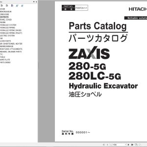 Hitachi Hydraulic Excavator ZX280 5G ZX280LC 5G Parts Catalog EN JP