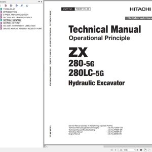 Hitachi Hydraulic Excavator ZX280 5G ZX280LC 5G Technical Manual