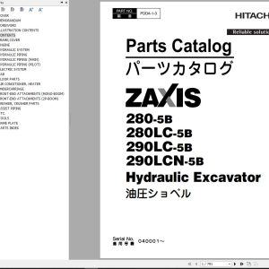 Hitachi Hydraulic Excavator ZX290LC 5B ZX290LCN 5B Parts Catalog EN JP