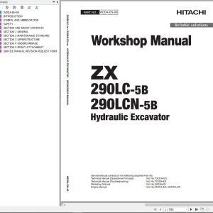 Hitachi Hydraulic Excavator ZX290LC 5B ZX290LCN 5B Workshop Manual