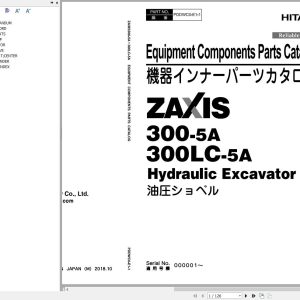 Hitachi Hydraulic Excavator ZX300 5A ZX300LC 5A Parts Catalog EN JP