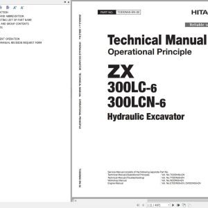 Hitachi Hydraulic Excavator ZX300LC 6 ZX300LCN 6 Technical Manual