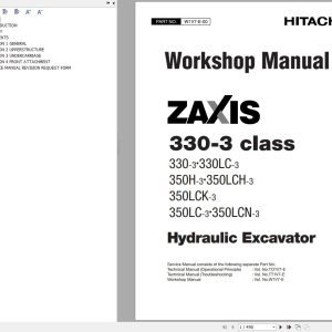 Hitachi Hydraulic Excavator ZX330 3 Class Workshop Manual