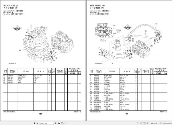 Hitachi Hydraulic Excavator ZX380LC 5A Parts Catalog EN JP 1