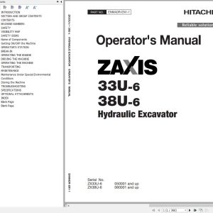 Hitachi Hydraulic Excavator ZX38U 6 Operators Manual ENMADR EN1 1