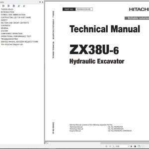 Hitachi Hydraulic Excavator ZX38U 6 Technical Manual TADS50 EN 00