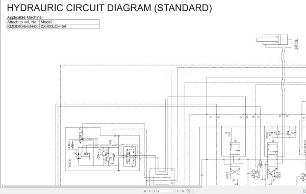 Hitachi Hydraulic Excavator ZX400LCH 5A Hydraulic Circuit Diagram