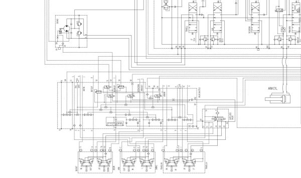 Hitachi Hydraulic Excavator ZX400LCH 5A Hydraulic Circuit Diagram 1