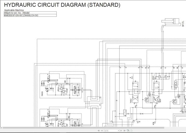 Hitachi Hydraulic Excavator ZX400LCH 5G Hydraulic Circuit Diagram
