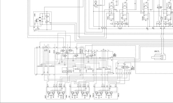 Hitachi Hydraulic Excavator ZX400LCH 5G Hydraulic Circuit Diagram 1
