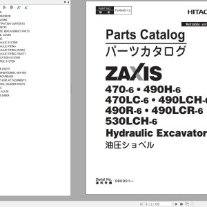 Hitachi Hydraulic Excavator ZX470 6 Parts Catalog EN JP