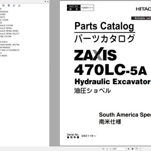 Hitachi Hydraulic Excavator ZX470LC 5A Parts Catalog EN JP