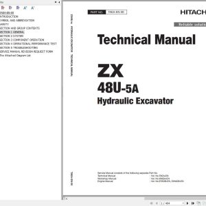 Hitachi Hydraulic Excavator ZX48U 5A Technical Manual