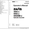 Hitachi Hydraulic Excavator ZX48U 6 ZX55U 6 ZX65USB 6 Operators Manual