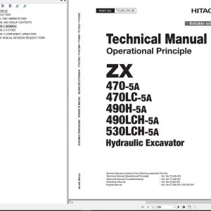 Hitachi Hydraulic Excavator ZX490LCH 5A Technical Manual