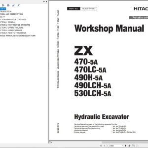 Hitachi Hydraulic Excavator ZX490LCH 5A Workshop Manual