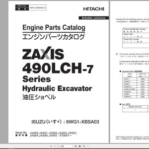 Hitachi Hydraulic Excavator ZX490LCH 7 Series Engine Parts Catalog EN JP