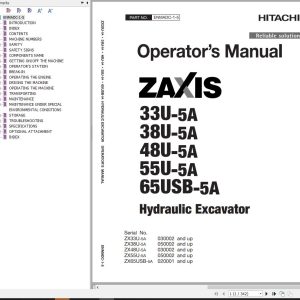 Hitachi Hydraulic Excavator ZX55U 5A Operator’s Manual ENMADC 1 5
