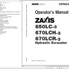 Hitachi Hydraulic Excavator ZX650LC 3 ZX670LCH 3 ZX670LCR 3 Operators Manual